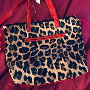 Leopard skin print purse